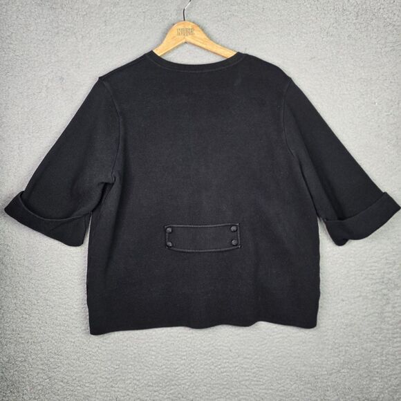 Adrienne Vittadini Black Cardigan with 3/4 Sleeves - Picture 7 of 14
